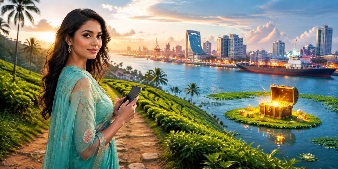 চট্টগ্রামের চা বাগানের পরিবেশে মোবাইলে ক্যাসিনো গেম উপভোগ করছেন একজন ব্যবহারকারী