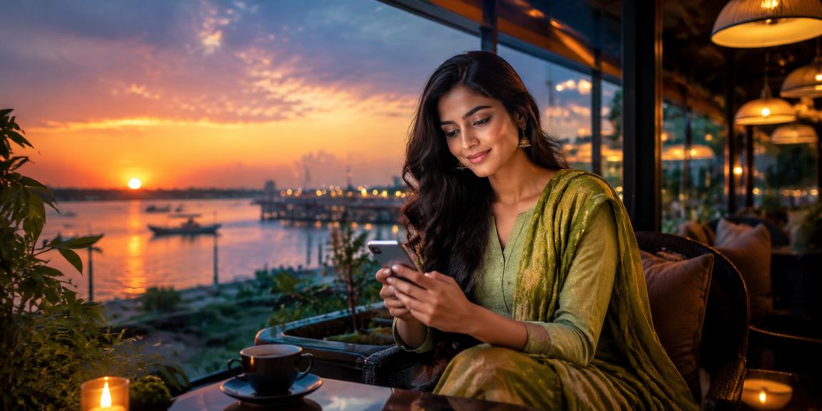 খুলনায় চা বাগানের পাশে মোবাইলে ace67 পেমেন্ট করছেন একজন বাংলাদেশি ব্যবহারকারী